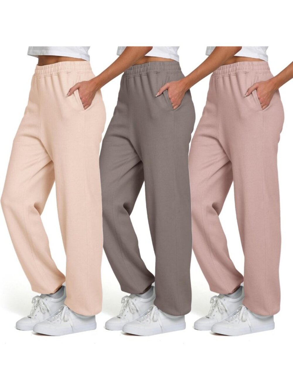 High-Performance Women's Joggers 3-Pack | Baggy Cinched Bottom Sweat Pants
